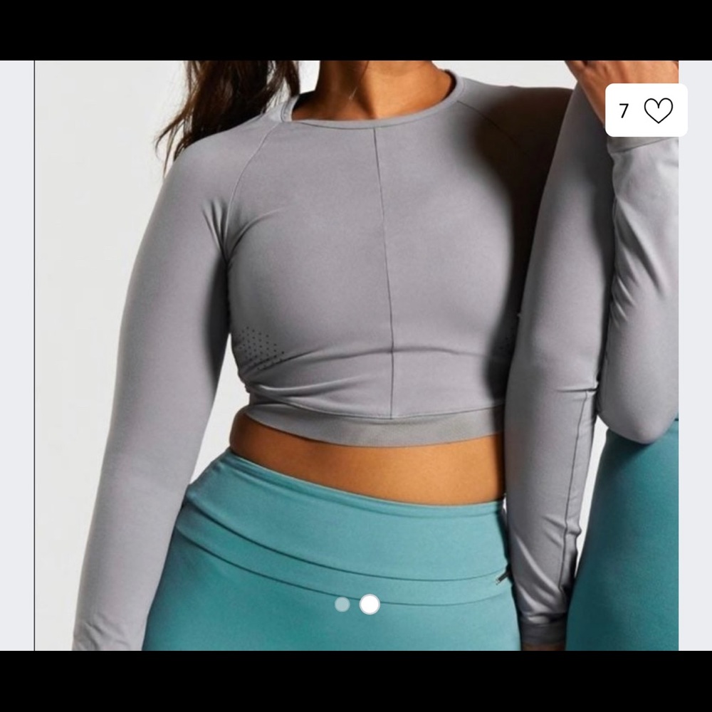 Gymshark x Whitney Simmons gray long sleeve top
